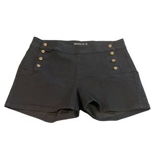 Blackheart Shorts Juniors Size 16 Black Nautical High Rise Casual Flat Front